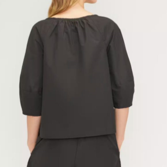 EVERLANE The Poplin Pleated Taper Pants and Poplin top Size L/14 black - Picture 5 of 10